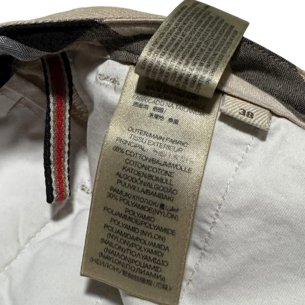 Burberry Brit Tan Straight Pleated Cotton Blend Pants Men's 38 FLAWS (38x31.25)‎